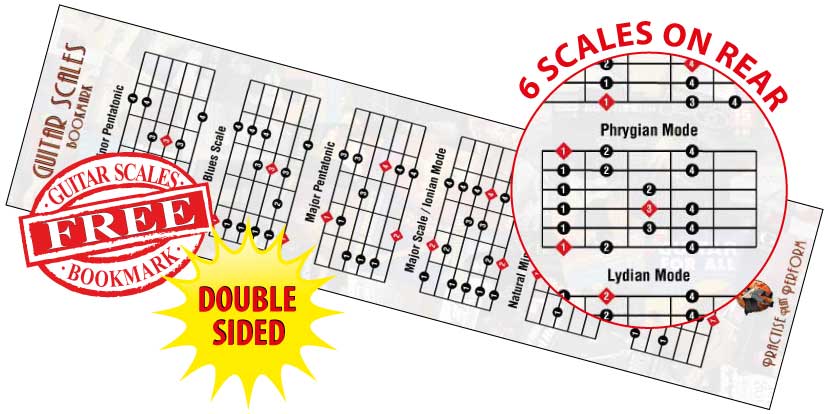 Free Drum Guitar Scales Bookmark